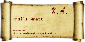 Král Anett névjegykártya